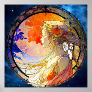 Lebhafte Wasserfarbe des Girl Poster