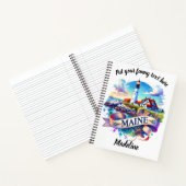 Lebhafte Wasserfarbe des Leuchtturms von Maine Notizblock (Innenseite)