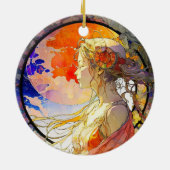 Lebhafte Wasserfarbe des Massivs Keramik Ornament (Hinten)