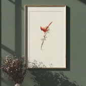 Lebhafte Wasserfarbe des nördlichen Kardinals auf Poster