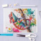 Lebhafte Wasserfarben Chameleon - Regenbogen Jungl Seidenpapier (Handwerk)