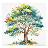 Lebhafte Wasserfarben der Seasons Tree Fotodruck (Vorne)