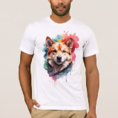 Lebhafte Wasserfarben - Hunde Loyal Art T-Shirt (Vorderseite)