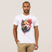 Lebhafte Wasserfarben - Hunde Loyal Art T-Shirt (Vorne ganz)