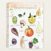 Lebhafte Wasserfarben Obst und Gemüse Rezept Planer (Vorderseite)