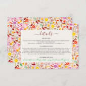 Lebhafte Wasserfarben Sommer-Tulip-Blume Hochzeit Begleitkarte (Vorne/Hinten)