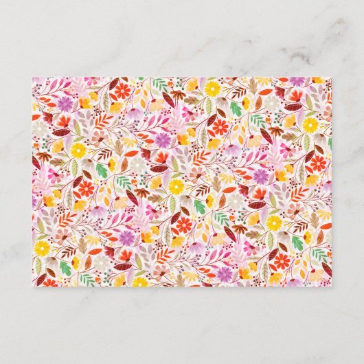 Lebhafte Wasserfarben Sommer-Tulip-Blume Hochzeit Begleitkarte (Rückseite)