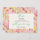 Lebhafte Wasserfarben Sommer-Tulip-Blume Hochzeit Menükarte (Vorne/Hinten)