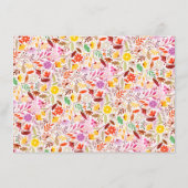 Lebhafte Wasserfarben Sommer-Tulip-Blume Hochzeit Menükarte (Rückseite)