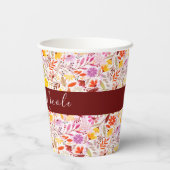 Lebhafte Wasserfarben Sommer-Tulip-Blume Hochzeit Pappbecher (Rückseite)