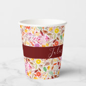 Lebhafte Wasserfarben Sommer-Tulip-Blume Hochzeit Pappbecher (Vorderseite)