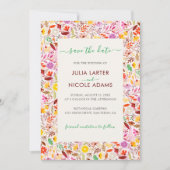 Lebhafte Wasserfarben Sommer-Tulip-Blume Hochzeit Save The Date (Vorderseite)