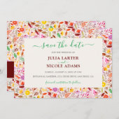 Lebhafte Wasserfarben Sommer-Tulip-Blume Hochzeit Save The Date (Vorne/Hinten)