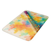 Lebhafte Wasserfarbenflute Badematte (Schrägansicht)