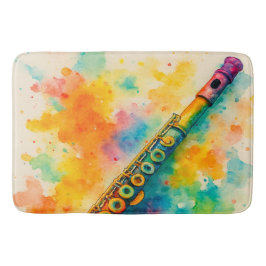 Lebhafte Wasserfarbenflute Badematte