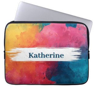 Lebhafte Wasserfarbenlackierung mit Individuelle N Laptopschutzhülle