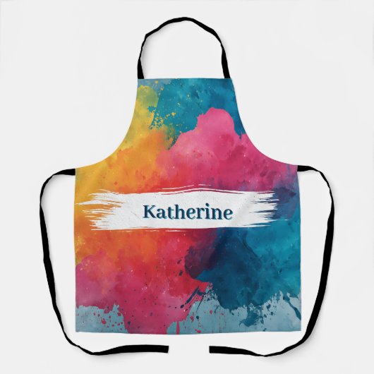 Lebhafte Wasserfarbenlackierung mit Individuelle N Schürze (Vorderseite)