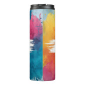 Lebhafte Wasserfarbenlackierung mit Individuelle N Thermosbecher (Rückseite)