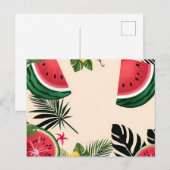 Lebhafte Wassermelone und Blume Postkarte (Vorne/Hinten)