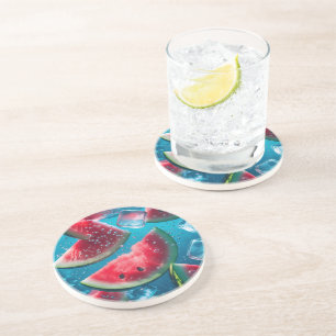Lebhafte Wassermelonen Unterwasser-Scheiben - erfr Getränkeuntersetzer