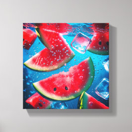 Lebhafte Wassermelonen Unterwasser-Scheiben - erfr Leinwanddruck