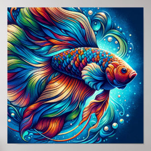 Lebhafte Wasserpfeife Der zauberhafte Fisch Poster