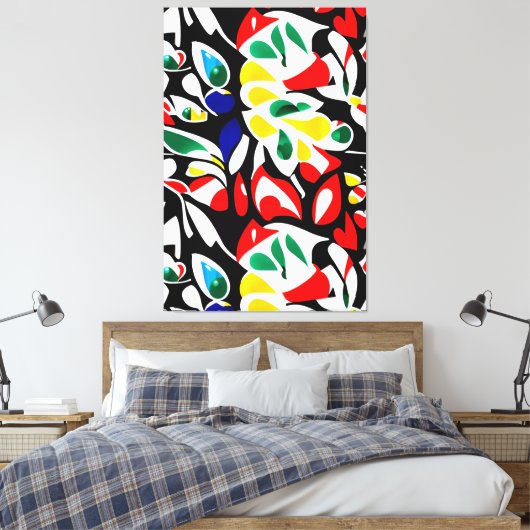 Lebhafte Wassertropfengeometrie , Abstrakte Wall A Leinwanddruck (Insitu (Schlafzimmer))