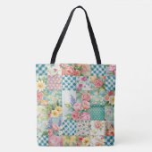 Lebhafte Watercolor Spring Floral Patchwork Samles Tasche (Vorderseite)