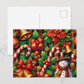 Lebhafte Weihnachten Kariert Postkarte (Vorne/Hinten)