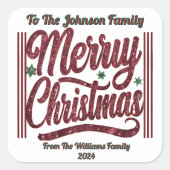 Lebhafte Weihnachtsaufkleber Quadratischer Aufkleber (Vorderseite)