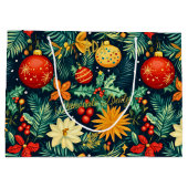 Lebhafte Weihnachtsgeschenktasche mit Baubles und  Große Geschenktüte (Rückseite)