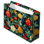 Lebhafte Weihnachtsgeschenktasche mit Baubles und  Große Geschenktüte (Vorderseite Schrägansicht)