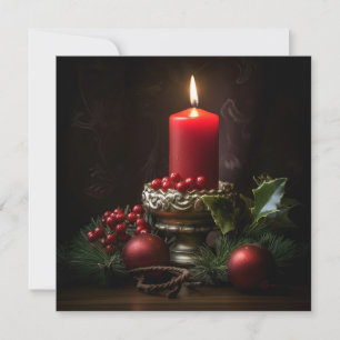 Lebhafte Weihnachtskerzen-Feiertags-Grußkarte Feiertagskarte