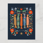 Lebhafte Weihnachtskunst mit Gegenwart Postkarte (Vorderseite)