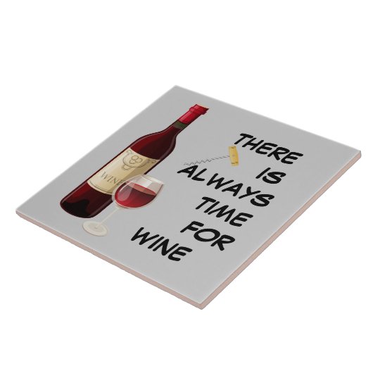 Lebhafte Weinflasche und -glas Fliese (Seite)