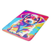 Lebhafte Welpenkunst Badematte (Schrägansicht)