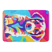 Lebhafte Welpenkunst Badematte (Vorderseite)