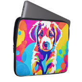 Lebhafte Welpenkunst Laptopschutzhülle (Vorne Rechts)
