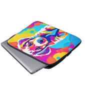 Lebhafte Welpenkunst Laptopschutzhülle (Vorne Knopf)