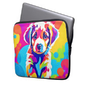 Lebhafte Welpenkunst Laptopschutzhülle (Vorderseite Links)
