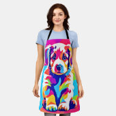 Lebhafte Welpenkunst Schürze (Getragen)