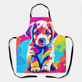 Lebhafte Welpenkunst Schürze