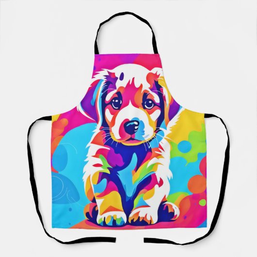 Lebhafte Welpenkunst Schürze (Vorderseite)