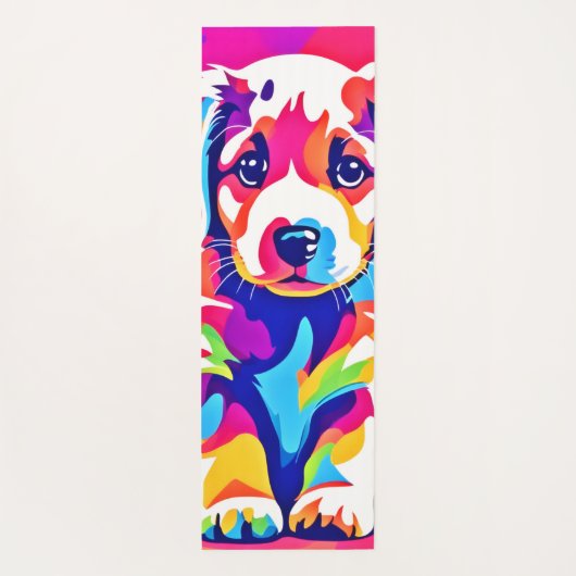 Lebhafte Welpenkunst Yogamatte (Rückseite)