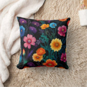 Lebhafte Wiesenblüten - farbenfrohe Blumenmuster Kissen (Decke)