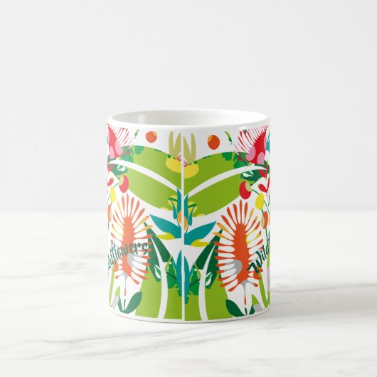 Lebhafte Wildblume Art Kaffee Tasse (Mittel)