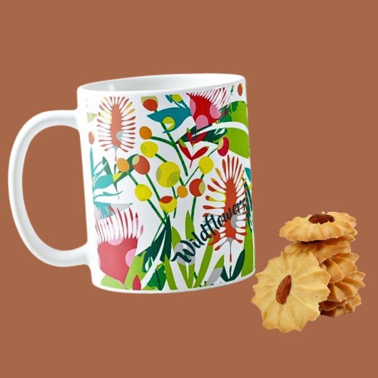 Lebhafte Wildblume Art Kaffee Tasse