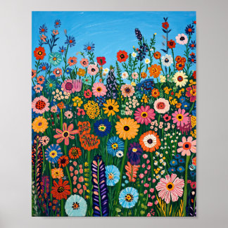 Lebhafte Wildblume-Außenposter-Mauer Poster
