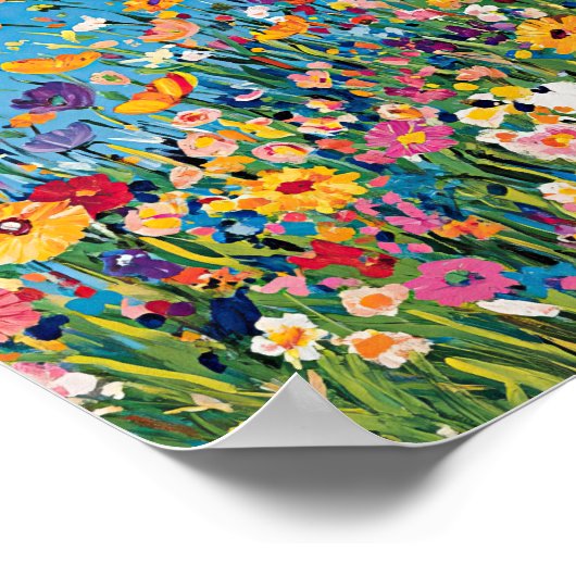 Lebhafte Wildblume-Außenposter-Mauer Poster (Ecke)