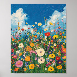Lebhafte Wildblume-Außenposter-Mauer Poster